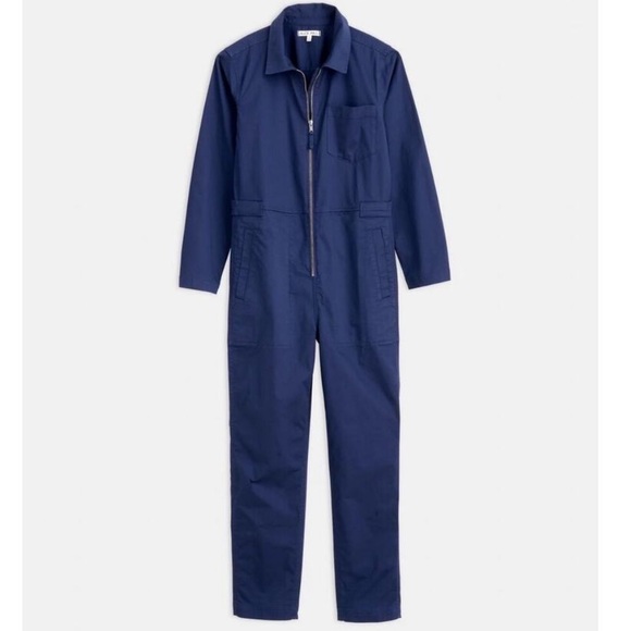 Alex Mill Standard Zip Front Jumpsuit in Cotton Twill - Marine Blue - Picture 1 of 14